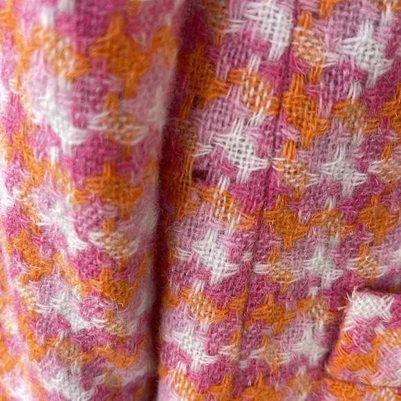 Vintage Pink and Orange Blazer with Bracelet Sleeves and Rhinestone Buttons- L - Picture 9 of 9